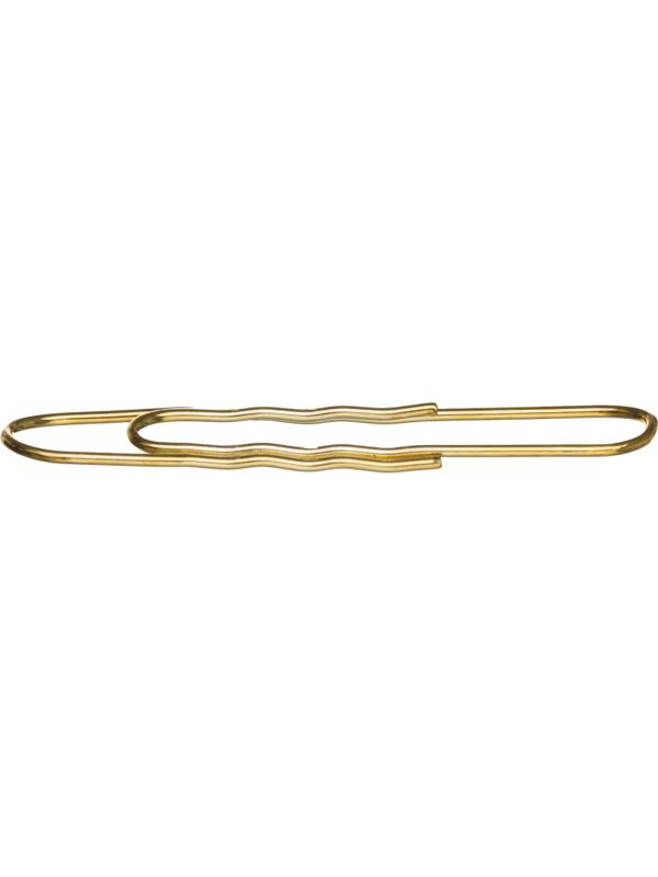 Скрепки Attache омедненные, 50 мм, гофрированные, золотистые, 30 шт/уп