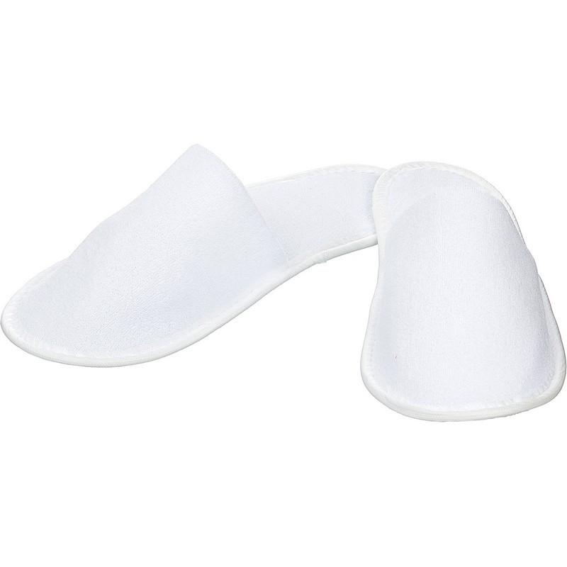 Тапочки одноразовые махровые Luscan с закр мыс,подошваЭВА3мм,бел,100пар/уп