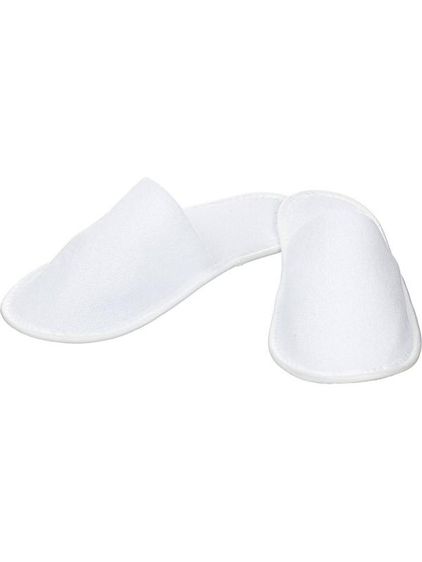 Тапочки одноразовые махровые Luscan с закр мыс,подошваЭВА3мм,бел,100пар/уп