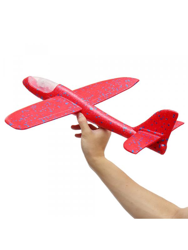 Метательный Самолет-Планер Светящийся 48см. Красный
