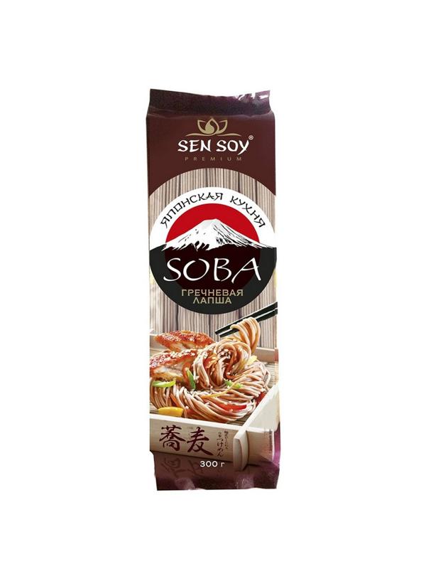 Макароны Лапша японская гречневая SOBA Sen Soy, 300гр.