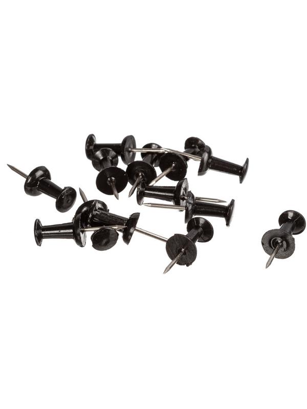 Кнопки силовые д/пробковых досок Attache ECONOMY,пластик,черн,пакет,50шт/уп