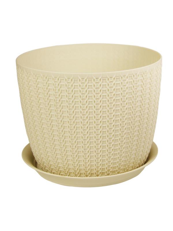 Кашпо ВЯЗАНИЕ D180мм 2,8л с поддоном М 3121