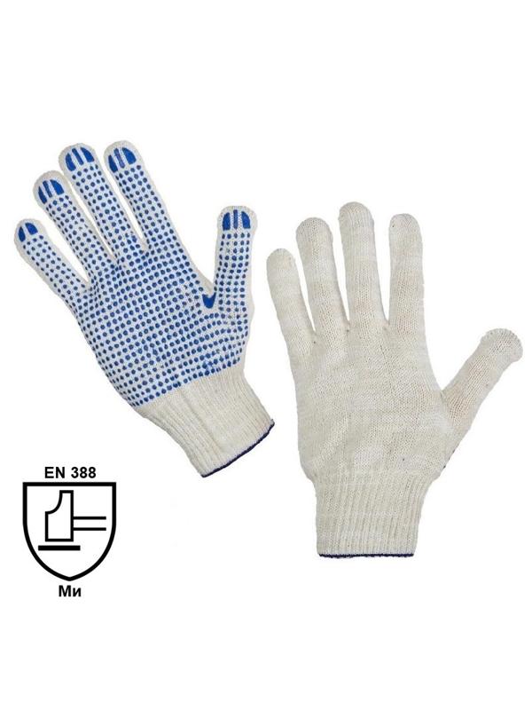 Перчатки защитные трикотажные с ПВХ Точка 5 нитей 52г 10 класс 300 пар/уп