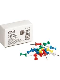 Кнопки силовые д/пробковых досок Attache Economy,пластик,ассорти,50шт/уп