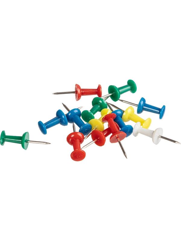 Кнопки силовые д/пробковых досок Attache Economy,пластик,ассорти,50шт/уп