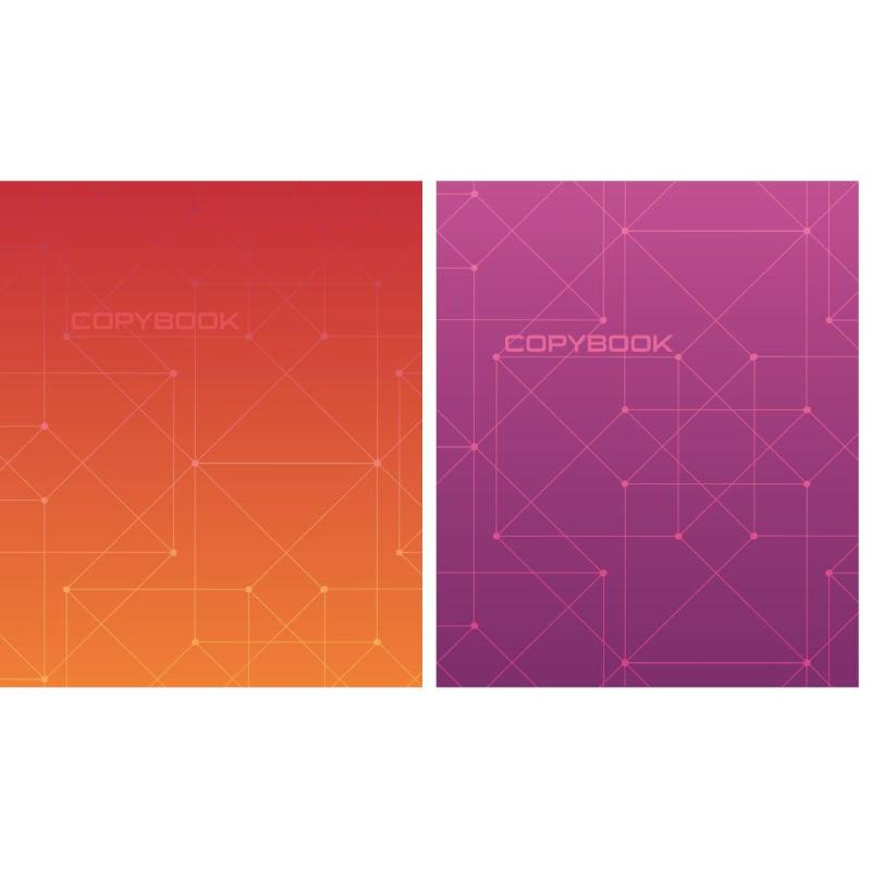 Тетрадь общая А5,48л,кл,скоб,блок-офсет-2 Attache Alpha фиол/красн вассорт