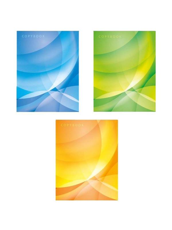 Тетрадь общая А4,96л,кл,скоб,блок-офсет-2 Attache Сфера син/зелен/жел васс