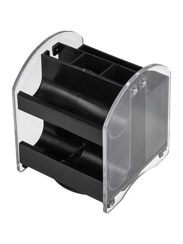 Набор настольный ATTACHE прозрачный/черный, 10 предметов, вращающийся