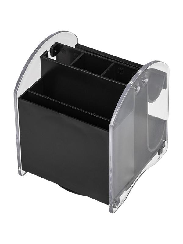 Набор настольный ATTACHE прозрачный/черный, 10 предметов, вращающийся