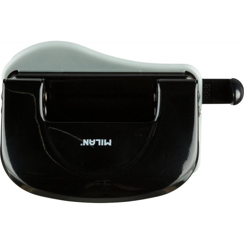 Дырокол Milan, до 15 листов, черный, металл. корпус, в карт.коробке 19012K