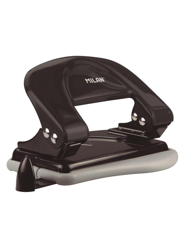 Дырокол Milan, до 15 листов, черный, металл. корпус, в карт.коробке 19012K