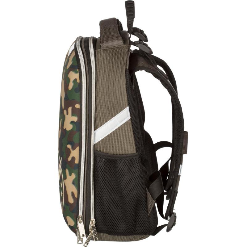 Ранец №1School Basic Military, 2 отд., эргоном. спинка