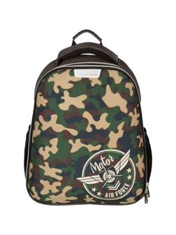 Ранец №1School Basic Military, 2 отд., эргоном. спинка