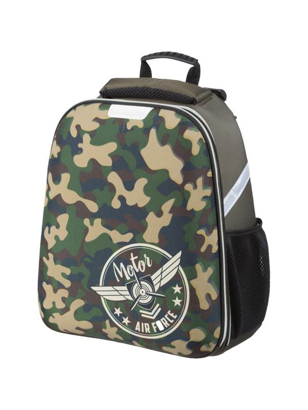 Ранец №1School Basic Military, 2 отд., эргоном. спинка