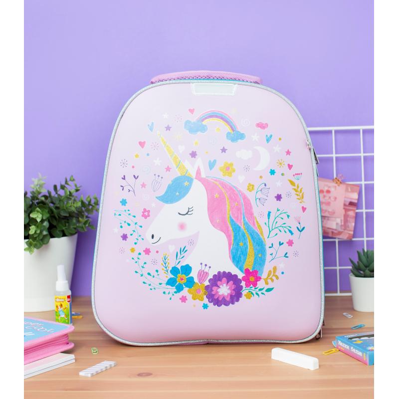 Ранец №1School Basic Единорог, 2 отд., эргоном. спинка, экокожа