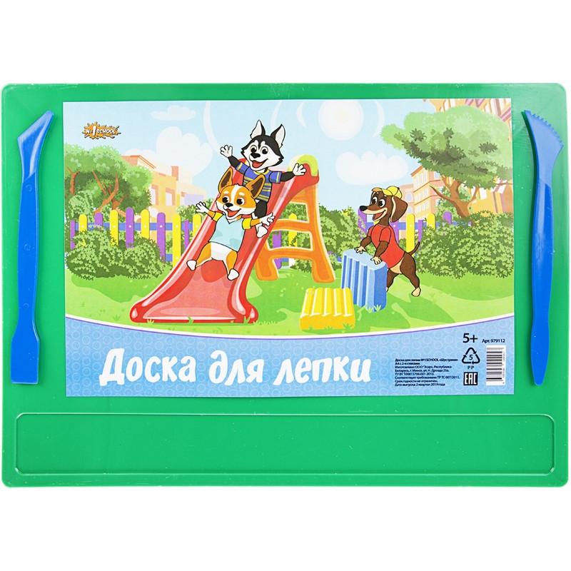 Доска для лепки №1School Шустрики А4 с 2-я стеками,  цвет.
