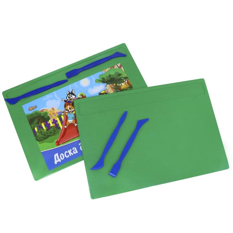 Доска для лепки №1School Шустрики А4 с 2-я стеками,  цвет.