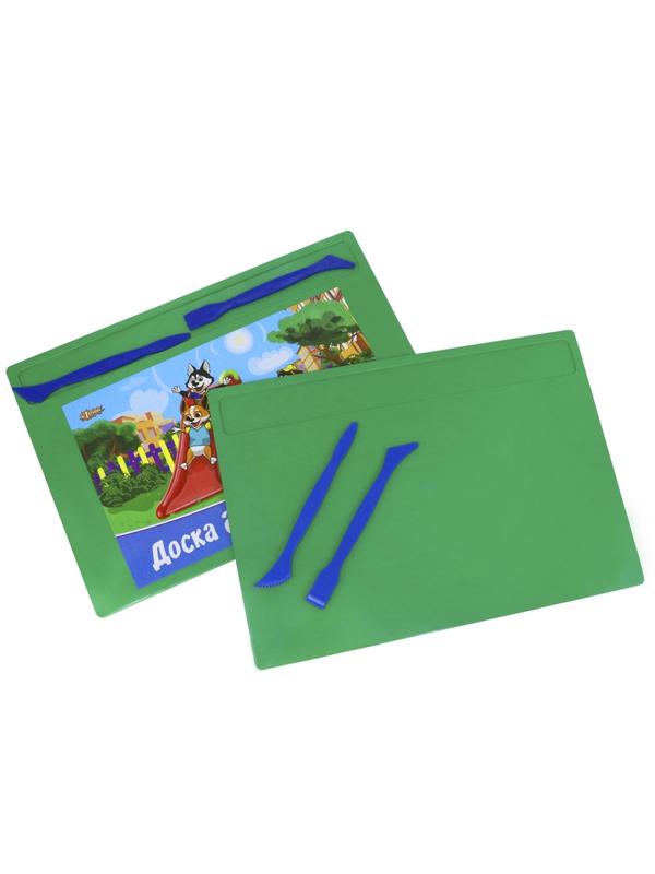 Доска для лепки №1School Шустрики А4 с 2-я стеками,  цвет.
