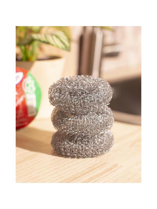 Губки спираль Luscan металлические 110х110х25 мм 20г 3 шт/уп