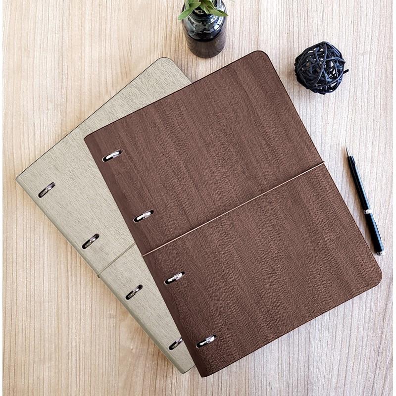 Бизнес-тетрадь Infolio Study Wood А4,120л,240х310,клет,на кольц N1701 корич