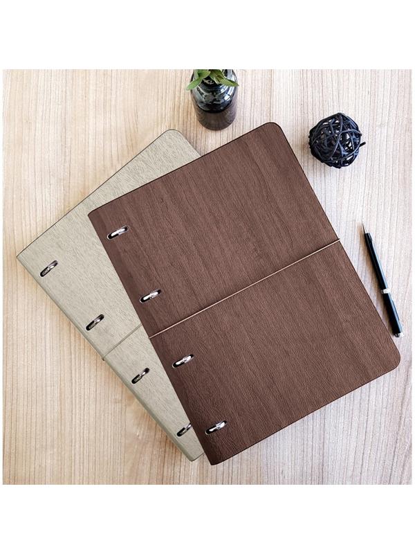 Бизнес-тетрадь Infolio Study Wood А4,120л,240х310,клет,на кольц N1701 корич