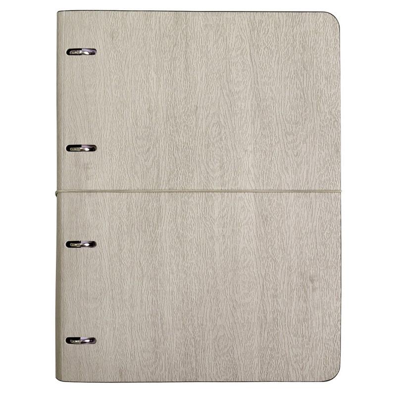 Бизнес-тетрадь Infolio Study Wood А4,120л,240х310,клет,на кольц N1700 серый