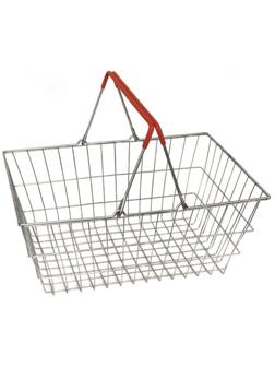 Корзина покупательская MDM_ ТО-1.1 цинк/красн ручки 5шт/уп