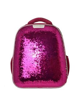 Ранец №1School Sparkle Pink,эргоном. спинка, двустор.пайетки фуксия/серебро