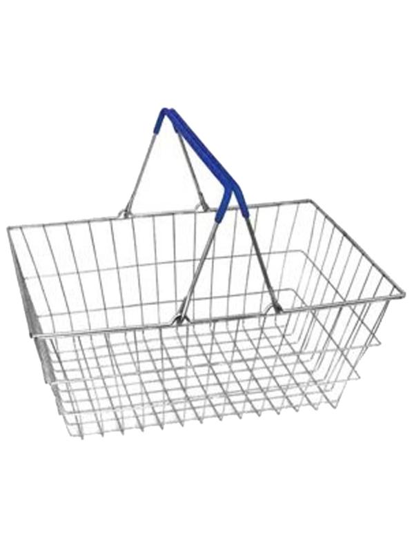 Корзина покупательская MDM_ ТО-1.1 цинк/ручки синий 5шт/уп