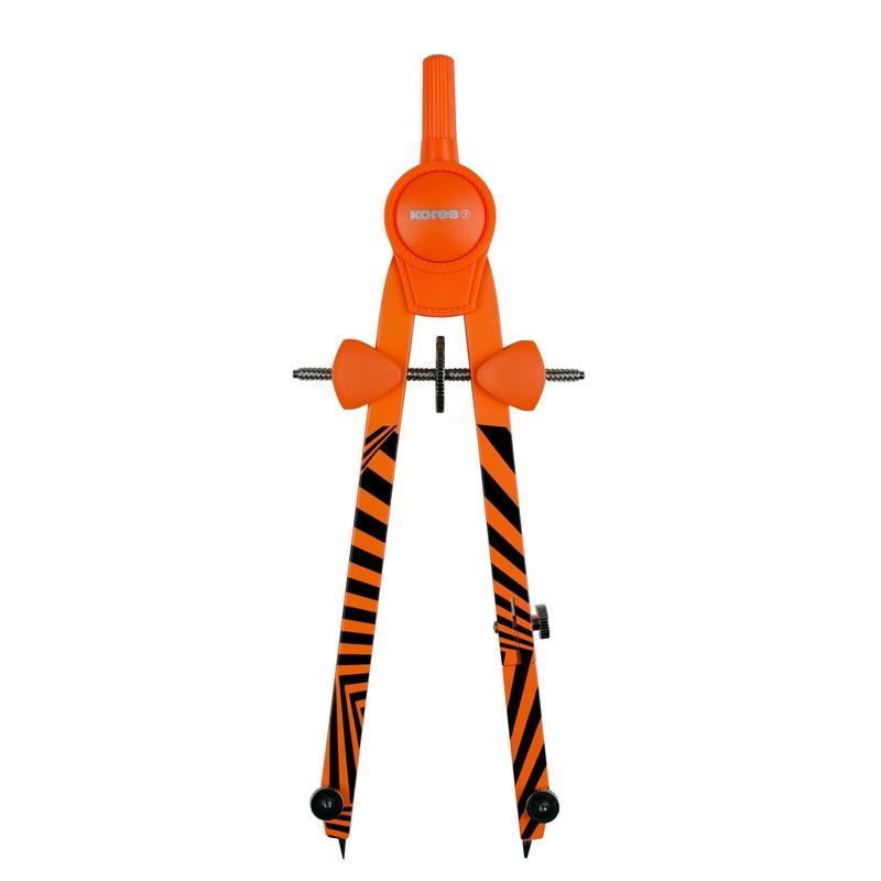 Циркуль Kores 260 мм неоновый, цвета в асс.