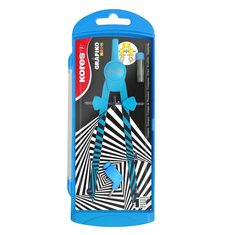 Циркуль Kores 260 мм неоновый, цвета в асс.