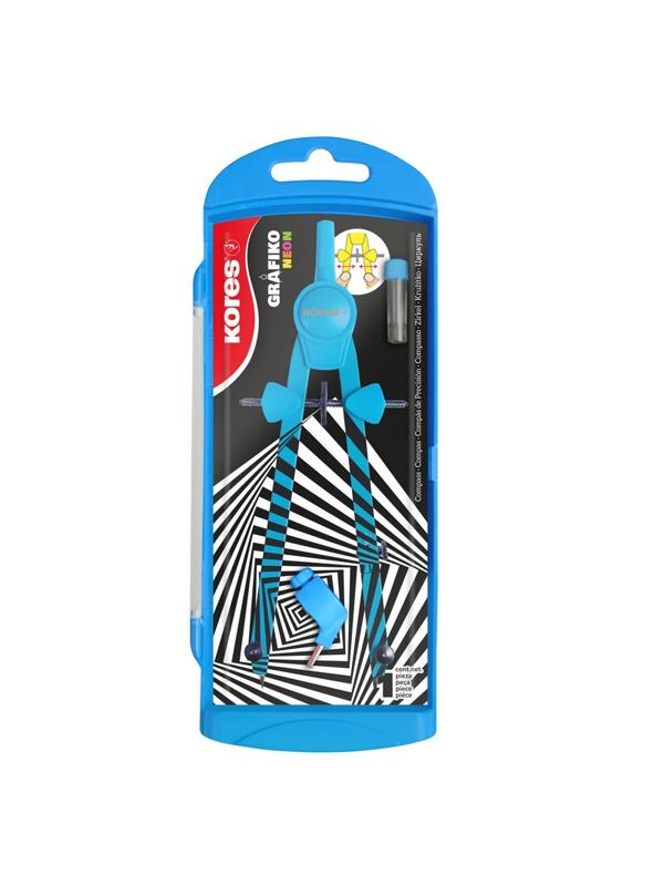 Циркуль Kores 260 мм неоновый, цвета в асс.