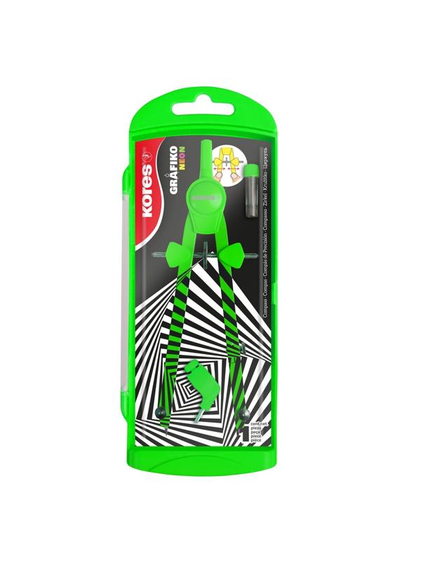 Циркуль Kores 260 мм неоновый, цвета в асс.