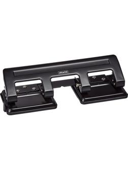 Дырокол Attache на 4 отверстия, до 15 листов, металл, черный