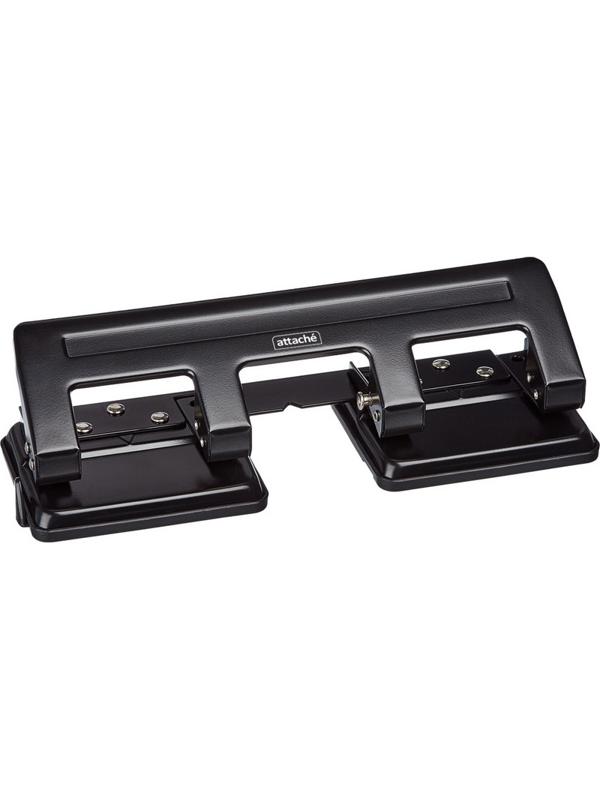 Дырокол Attache на 4 отверстия, до 15 листов, металл, черный