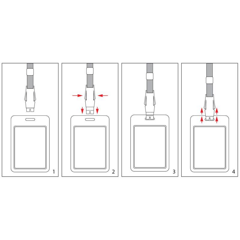 Держатель для бейджа c пластиковым замком синий  Attache K-1022