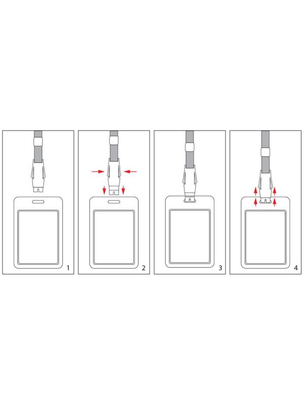 Держатель для бейджа c пластиковым замком синий  Attache K-1022