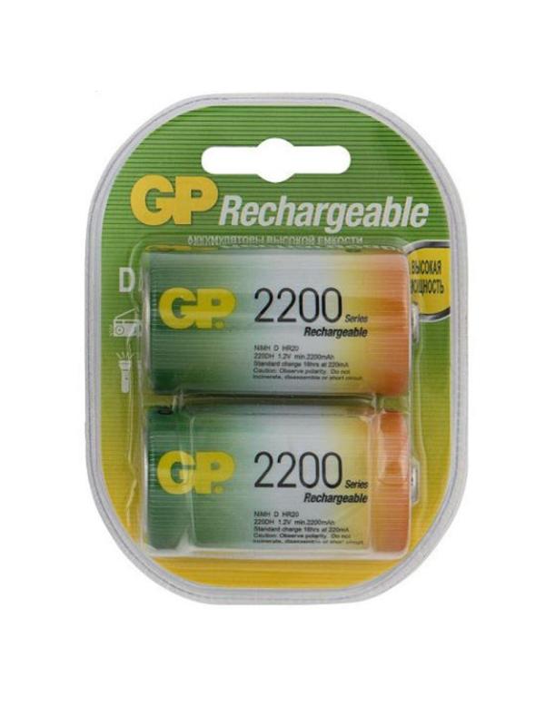 Аккумулятор GP 220DHC типоразмер D емкость 2200mAh бл/2шт