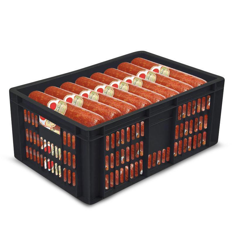 Ящик пластиковый 600х400х250мм перф/перф (арт.201)_черный