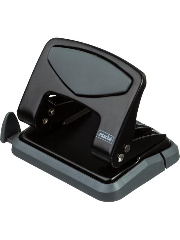 Дырокол Attache до 25 листов, с блокиратором, металлич., чёрный