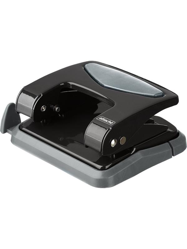 Дырокол Attache до 35 листов, с блокиратором, металлич., чёрный