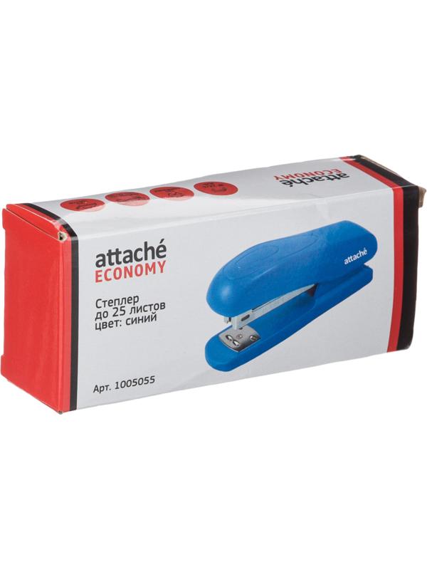 Степлер Attache Economy до 25 листов, 24/6, 26/6, пласиковый корпус, синий