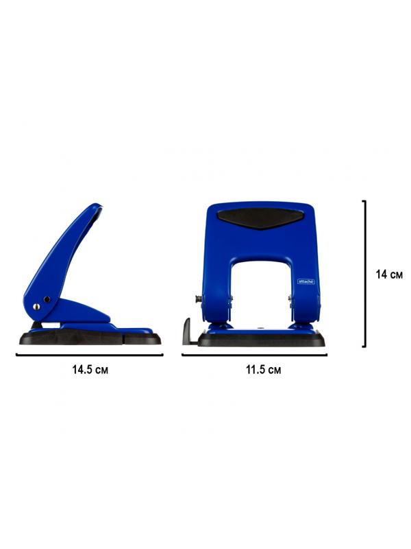 Дырокол Attache до 50 листов, с блокиратором, металлич., синий