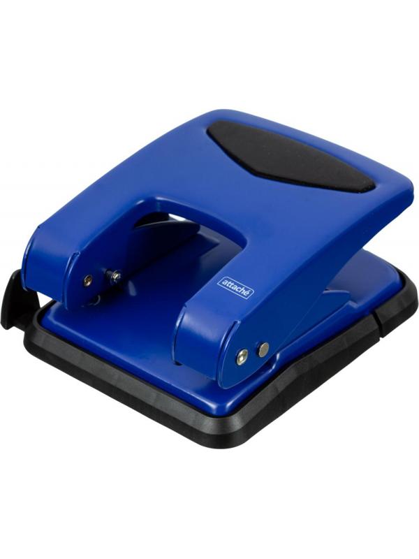 Дырокол Attache до 50 листов, с блокиратором, металлич., синий
