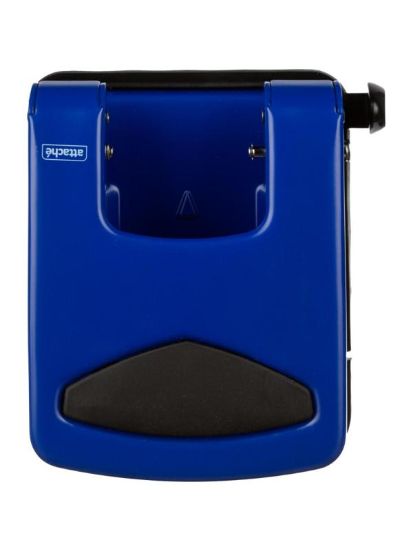 Дырокол Attache до 50 листов, с блокиратором, металлич., синий