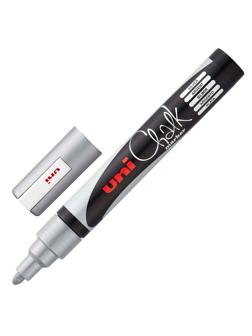 Маркер меловой UNI PWE-5M, серебро, 1.8-2.5 мм.