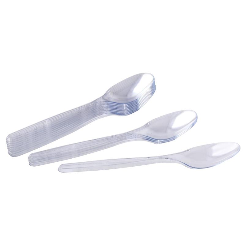 Ложка одноразовая столовая  180мм прозрачная, Комус, ПС, 50шт/уп