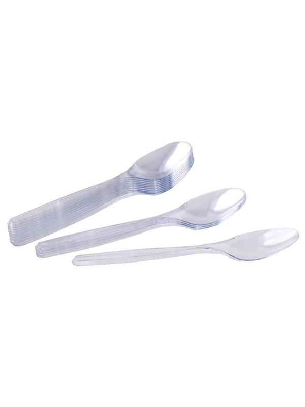 Ложка одноразовая столовая  180мм прозрачная, Комус, ПС, 50шт/уп