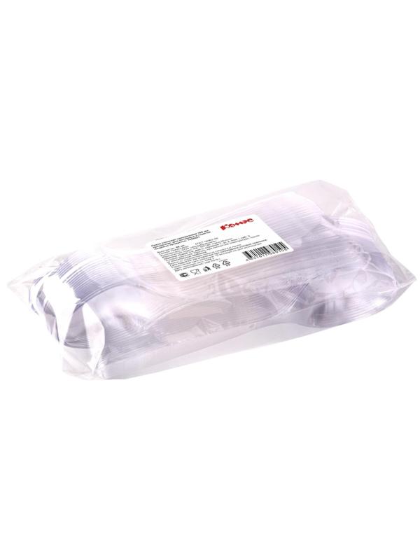 Ложка одноразовая столовая  180мм прозрачная, Комус, ПС, 50шт/уп